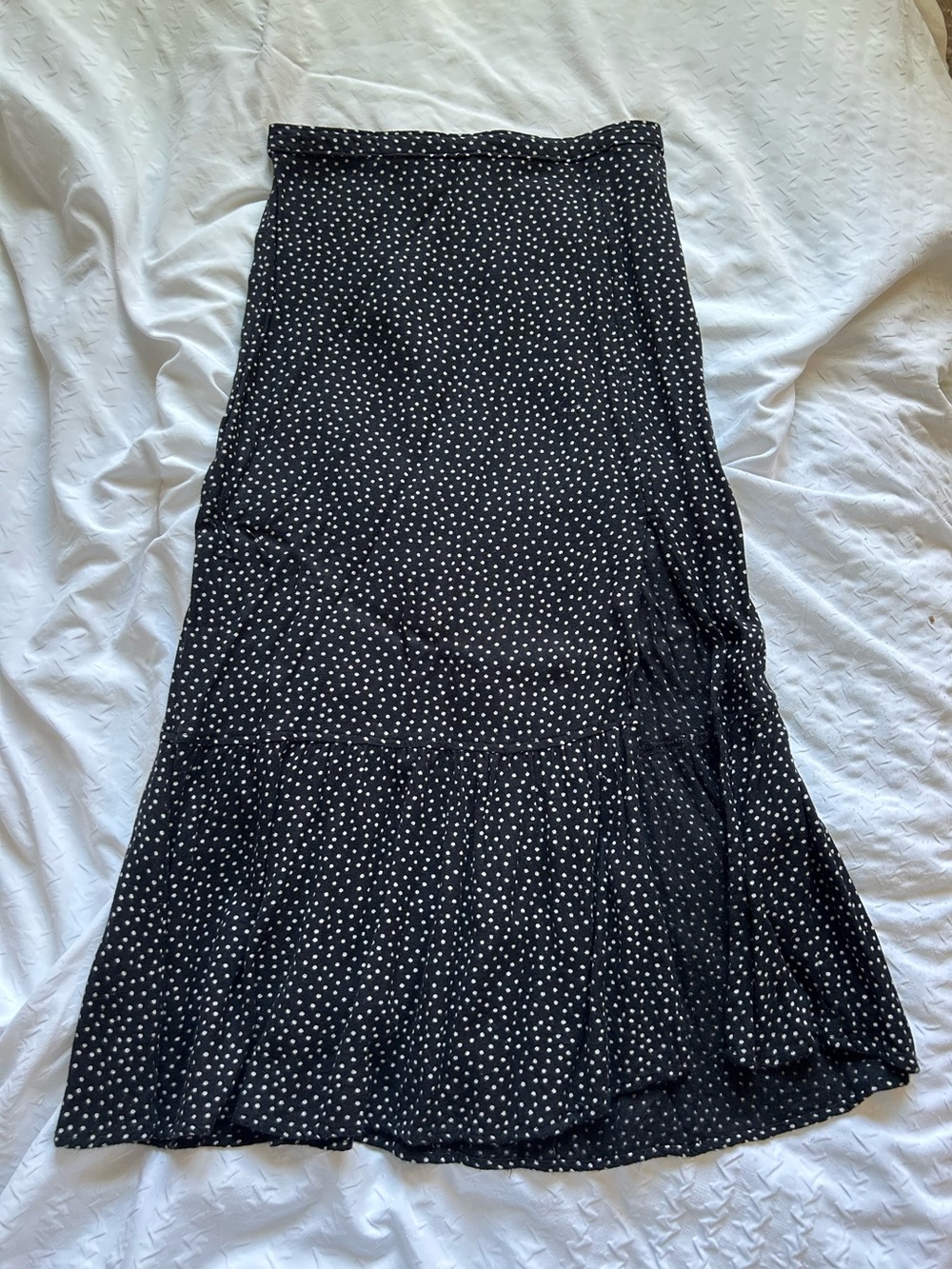 Abercrombie & Fitch Black and White Polka Dot Maxi Skirt